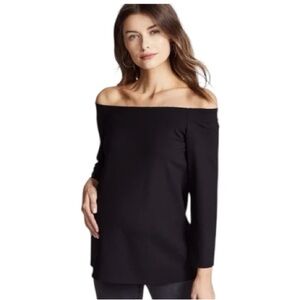 Hatch Black Off-the-Shoulder Knit Sweater
